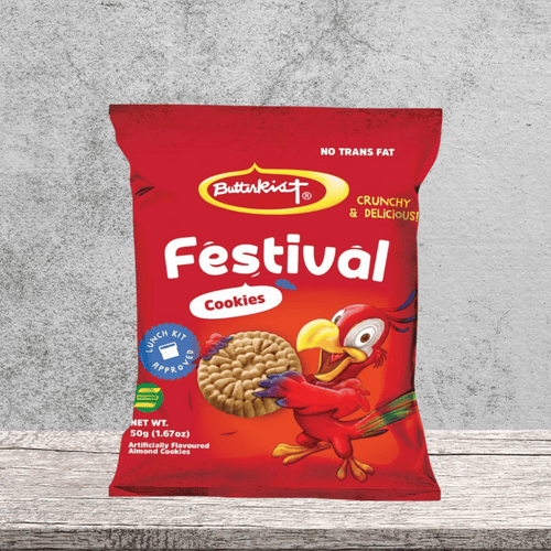 Butterkist Paco Festival Cookies 50g – jamaikanische, leicht gesüsste Kekse in der Snack-Packung