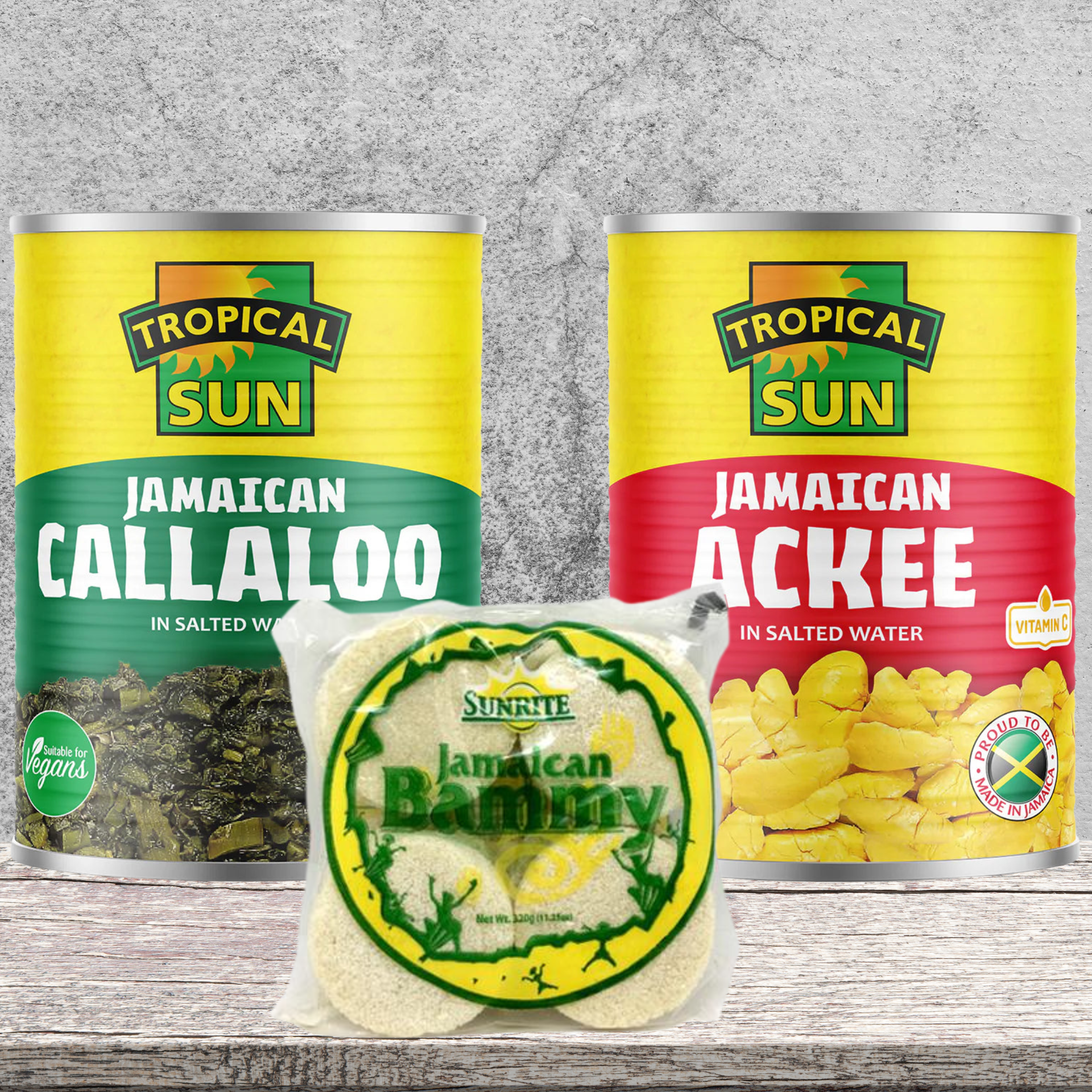 Karibischer Meal Deal - Ackee Callaloo Bammy Bundle 3 jamaikanische Klassiker von IslandtoDoor