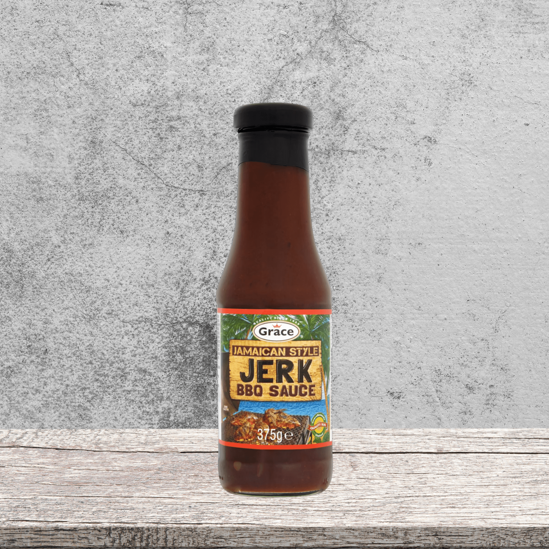 Grace Jerk BBQ Sauce 375g – jamaikanische BBQ-Sauce mit Jerk-Geschmack zum Marinieren, Glasieren und Dippen